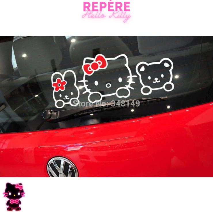 Sticker hello kitty rouge et blanc