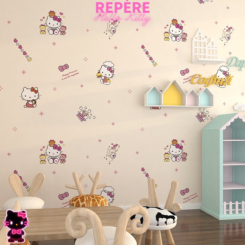 Papier peint hello kitty cute jaune