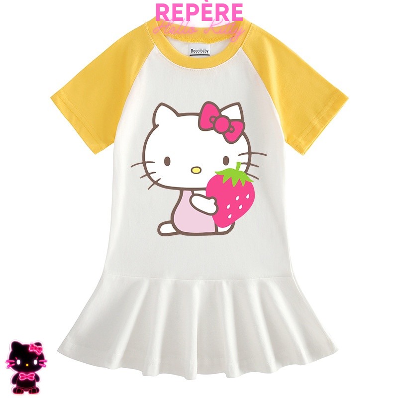 Robe hello kitty fraise jaune