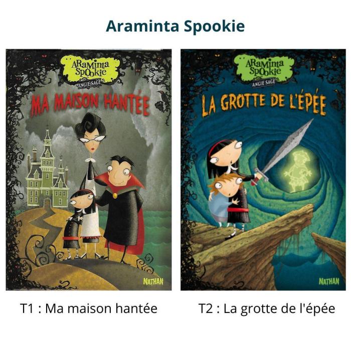 Lot 2 livres – Araminta Spookie – T1 : Ma maison hantée & T2 : La grotte de l’épée – Nathan