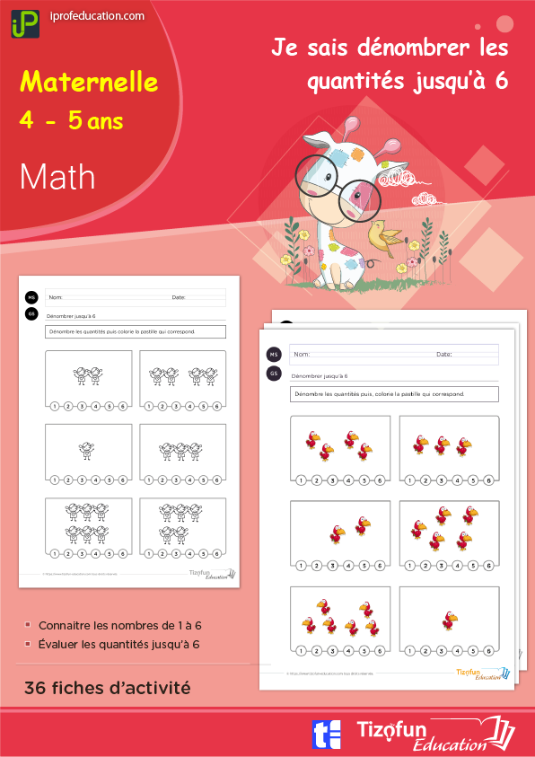 Exercices de Dénombrement pour la Maternelle : Apprendre les Nombres de 1 à 6 de Manière Ludique !